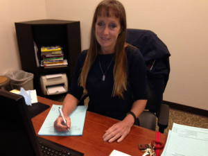 Mrs. Christine Dancey helps keep CCHS running